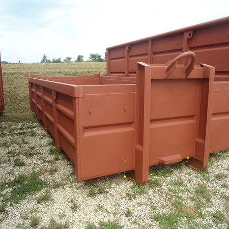 Neuwertiger Schottercontainer mit Klapp-/Pendeltüre 5500x2400x1000